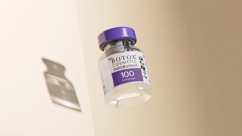 Botox bottle floating