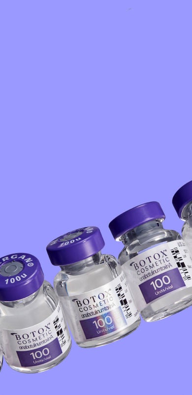 Botox bottles in a line