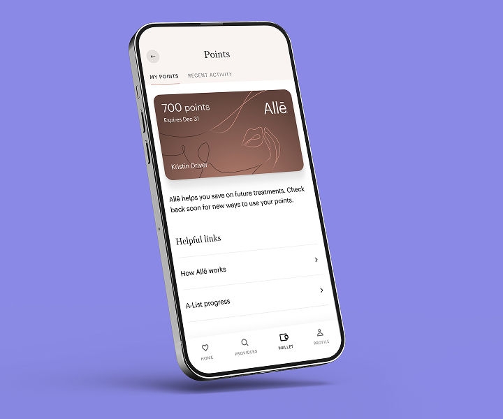 Alle points app screenshot